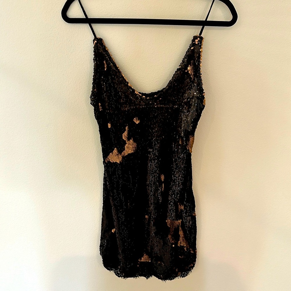 Free People Seeing Double Sequin Mini Dress Size M